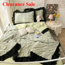 Axyaa Seersucker Chiffon Lace Summer Cool Quilt 3-Piece Set