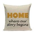 Axyaa Yellow Geometric Linen Pillow Case 45*45cm