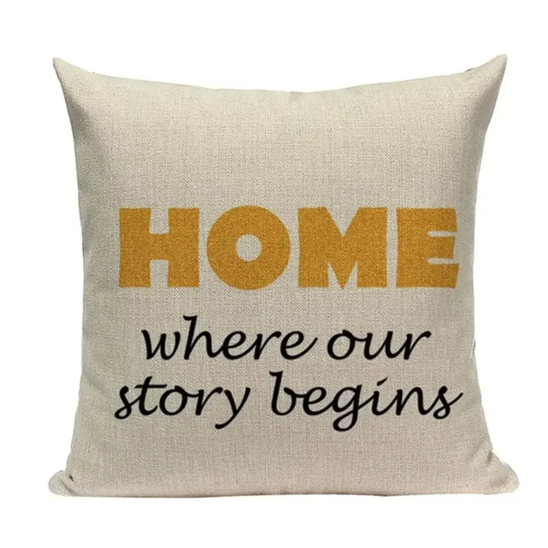 Axyaa Yellow Geometric Linen Pillow Case 45*45cm