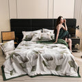 Axyaa Tencel Summer Quilt Set - Cool Silk Single-Piece Printed Quilt