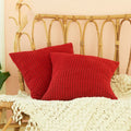 Axyaa Corduroy Fuzzy 18x18 Inch Cushion Cover for Sofa, Ultra Soft Home Decor Pillowcase