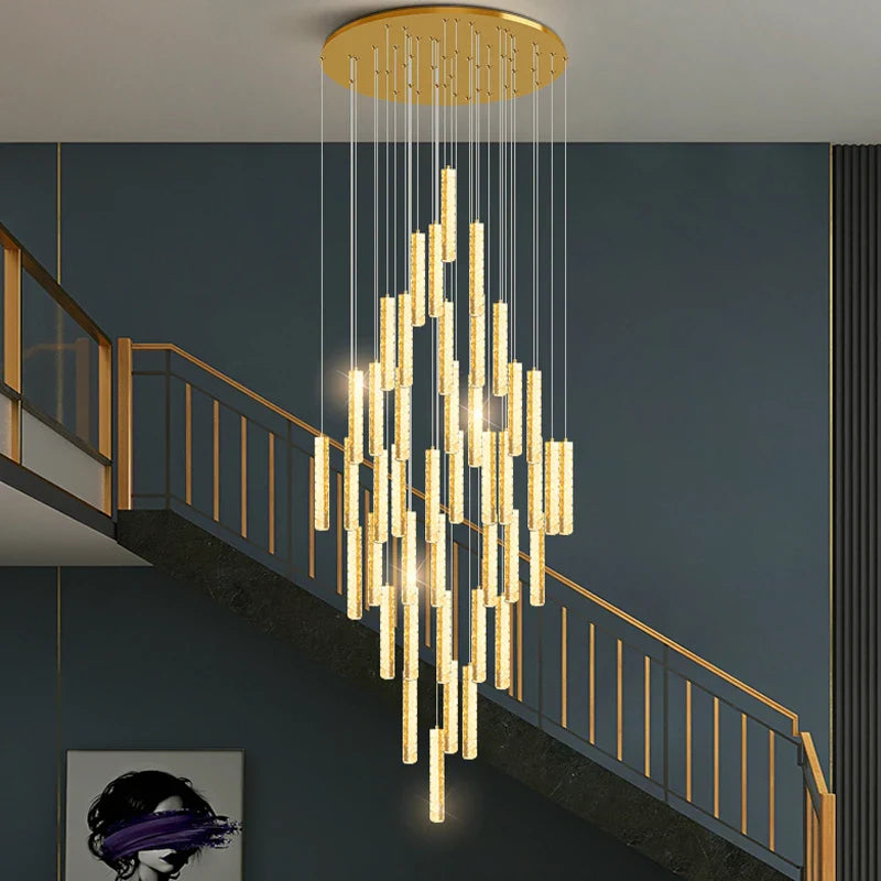 Axyaa Modern Crystal LED Chandelier for Luxury Living Room Decoration
