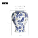 Axyaa Blue White Porcelain Vase Hydroponic Flower Arrangement Decor Craft