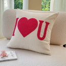 Chenille Embroidered Heart-Shaped Pillowcase for Valentine's Day by Axyaa