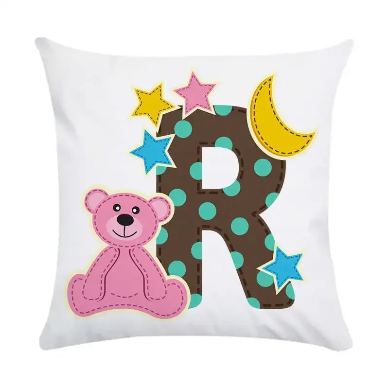 Axyaa Animal Letter Printed Decorative Polyester Pillow Cover for Home, Car, Sofa