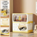 Axyaa Cat House Storage Cabinet, Foldable, 1-3 Tier - Yellow/Green