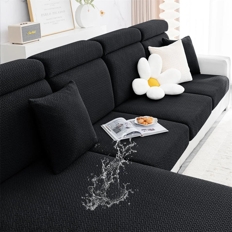 Axyaa Flocking Sofa Seat Cushion Cover Stretch Slipcover for Living Room Decor
