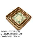 Axyaa Rattan Storage Tray for Snacks, Fruits, Bread, and Sundries Organizing