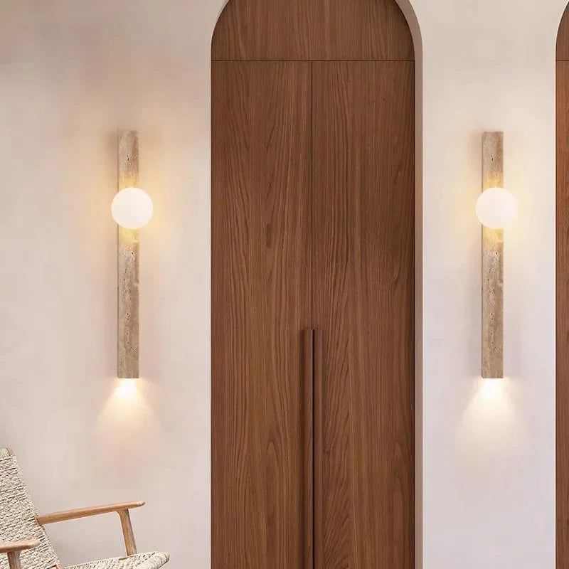 Axyaa Travertine Wall Sconce Light for Living Room Bedroom Atmosphere Lighting