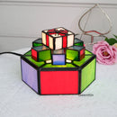 Axyaa Tiffany Glass Cake Lamp LED Night Light Table Bedroom Decor