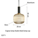 Axyaa Nordic Vintage Glass Pendant Lamp E27LED Bulb Bar Table Lamp