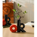 Axyaa Hollowed-out Spliced Ceramic Vase Cartoon Letter OK Terrarium Decor Room Accessory