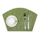 Axyaa Wedge PVC Placemats Set Burgundy Red Wipe Clean Heat-Resistant Table Mats