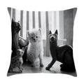 Axyaa Cute Pet Puppies Black and White Art Peach Skin Pillowcase