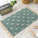 Axyaa Nordic Ethnic Tassel Rug: Cotton Linen Woven Mat for Bedroom, Living Room Decor