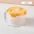 Axyaa 1100ml Clear Plastic Food Container with Leak-proof Lid