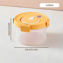Axyaa 1100ml Clear Plastic Food Container Leak-proof Lunch Box