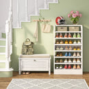Axyaa 8-Tier Wooden Shoe Rack Organizer, Shoe Storage Cabinet