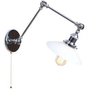 Axyaa Industrial Loft Swing Arm LED Wall Sconce with Pull Chain Switch