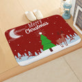 Axyaa Christmas Santa Elk Door Mat - Home Kitchen Bathroom Non-Slip Carpet