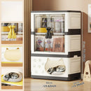 Axyaa Cat House Cabinet: 1-3 Tier, 60cm Wide, Black/Gray for Bedroom/Living Room