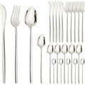 Axyaa 24Pcs Gold Stainless Steel Cutlery Set Dinnerware Flatware Silverware