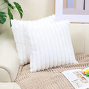 Axyaa Luxe Faux Fur Striped Throw Pillow Cover for Home Decor