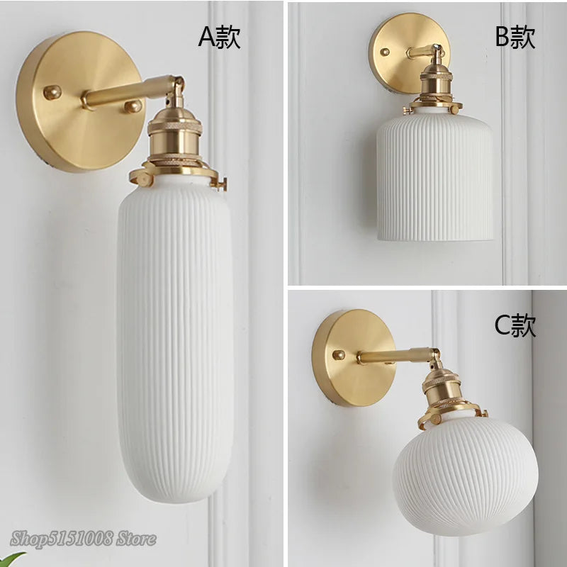 Nordic Ceramic LED Wall Light for Modern Japanese Style Decor by Axyaa