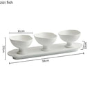 Axyaa High Foot Ceramic Snack Bowl Set - Thick Soup, Dessert, Sushi Bowls