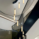 Axyaa Villa Pendant Light: Modern Loft Duplex Design, Rotating Staircase, Marble Copper Texture