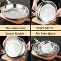 Axyaa Stainless Steel Food Storage Tray Dinner Plates Tableware Barbecue Dishes