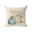 Axyaa Thanksgiving Pumpkin Truck Linen Cushion Cover 45x45cm