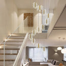 Luxury Maple Leaf Staircase Pendant Chandelier by Axyaa: Elegant Home Decor for Duplex Villa