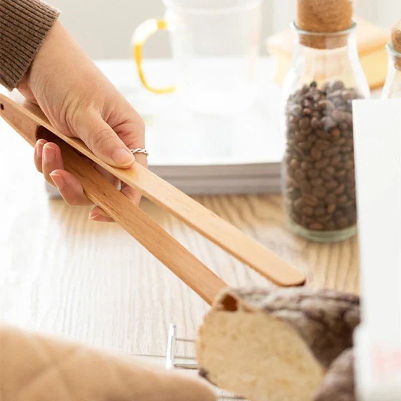 Axyaa Wood Food Tong for Cooking & Grilling