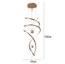 Axyaa Gold Spiral Staircase Chandelier for Dining Living Room Loft, Simple Luxury Hanging Lamps