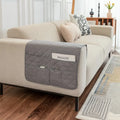 Axyaa Armrest Pad Storage Layer Modern Sofa Cover Khaki Gray
