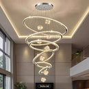 Axyaa Crystal Chandelier Stair Pendant Lamp Living Room Lighting