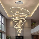 Axyaa Crystal Chandelier Stair Pendant Lamp Living Room Pendant Lights Interior Lighting
