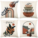 Axyaa Geometric & Leaf Patterned Pillow Covers for Sofa, Bedroom, Car - Modern Cushion Cover