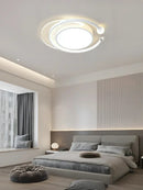 Axyaa Modern Minimalist Round LED Ceiling Light, Creative Bedroom Lighting Fixture