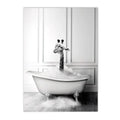 Nordic Elephant Giraffe Bathtub Wall Art Canvas by Axyaa