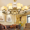 Axyaa Luxury Natural Jade Chinese Chandelier for Living Room Restaurant Villa Duplex