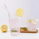Axyaa Glass Straws Set with Brush Bag, 9pcs Smoothie Cocktail Milkshake Juice Straws
