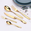 Axyaa Silver Stainless Steel 304 Dinner Set 25Pcs Western Cutlery Kitchen Utensils