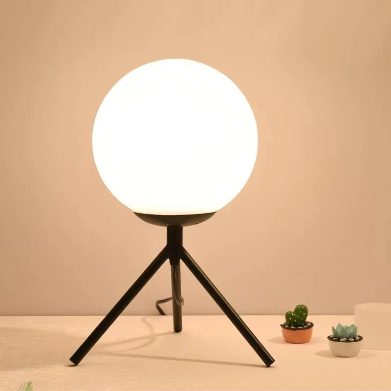 Axya Glass Ball Table Lamp - Modern Nordic LED Desk Light for Bedroom, Living Room