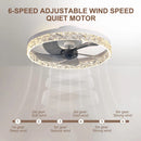 Axyaa 50CM Modern Silent LED Ceiling Fan with Remote for Living Room