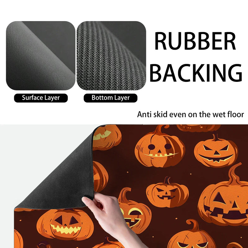 Axyaa Halloween Head Square Dry Mat for Bathroom and Kitchen Tables