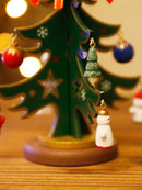 Axyaa Handcrafted Wooden Christmas Tree Ornament Green Festive Table Centerpiece
