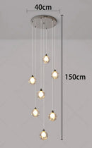 Axyaa Crystal Chandelier Stair Pendant Lamp Living Room Lights