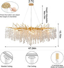 Axyaa Tree Branch Crystal Chandelier for Dining Living Bedroom